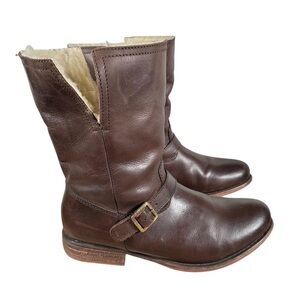 ERIC MICHAEL Shearling Lined Calf Leather Boots